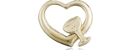 14kt Gold Heart / Chalice Medal