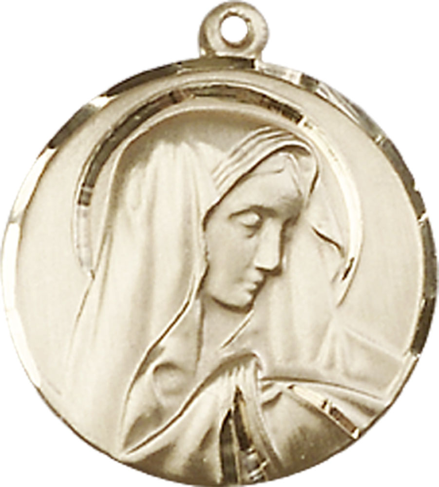 14kt Gold Sorrowful Mother Medal