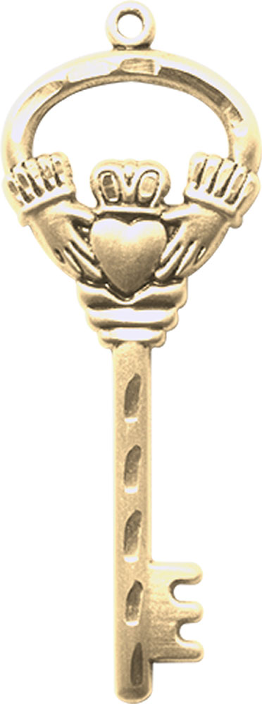 14kt Gold Key w/Claddagh Medal