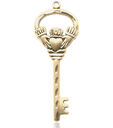 14kt Gold Key w/Claddagh Medal