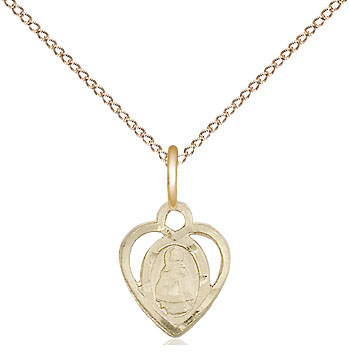 14kt Gold Filled Infant Pendant on a 18 inch Gold Filled Light Curb chain