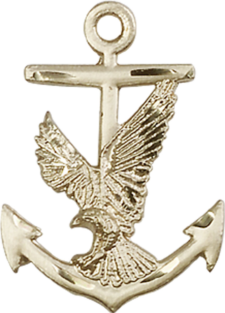 14kt Gold Anchor Eagle Medal