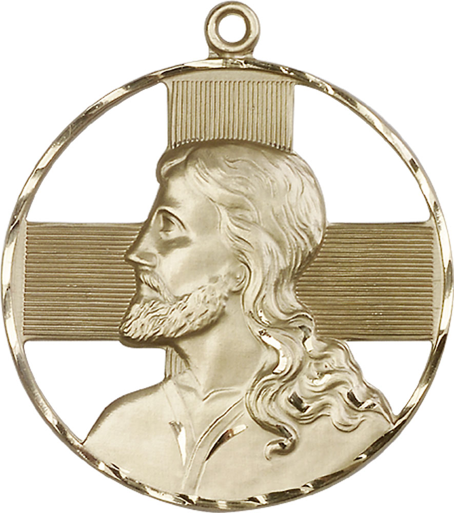 14kt Gold Christ Profile Medal