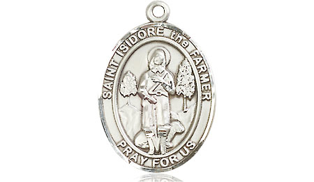 Sterling Silver Saint Isidore the Farmer Medal