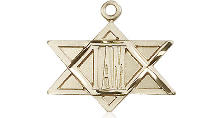 14kt Gold I Am / Star of David Medal