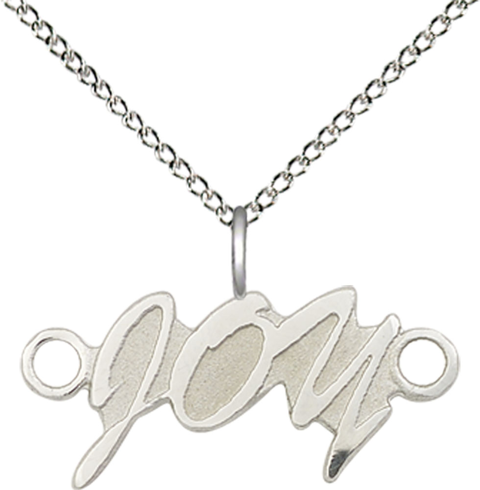 Sterling Silver Joy Pendant on a 18 inch Sterling Silver Light Curb chain