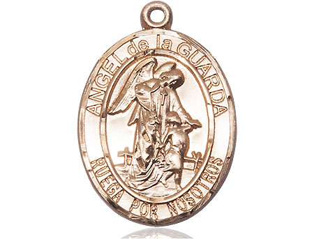 14kt Gold Angel de la Guarda Medal