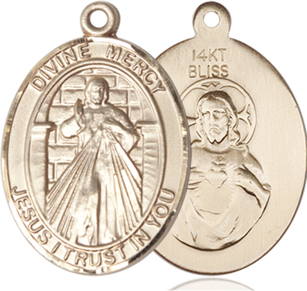 14kt Gold Divine Mercy Medal