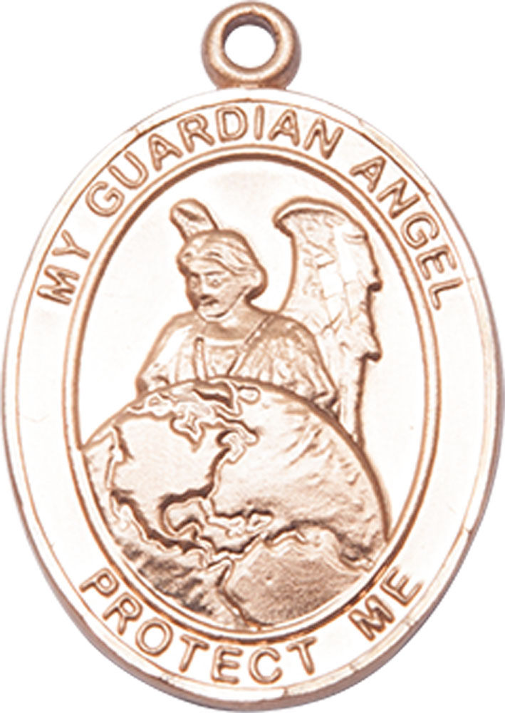 14kt Gold Guardian Angel Protector Medal