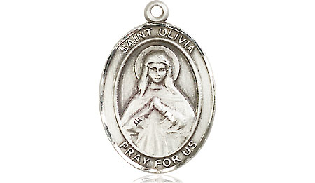 Sterling Silver Saint Olivia Medal