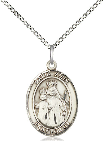 Sterling Silver Maria Stein Pendant on a 18 inch Sterling Silver Light Curb chain