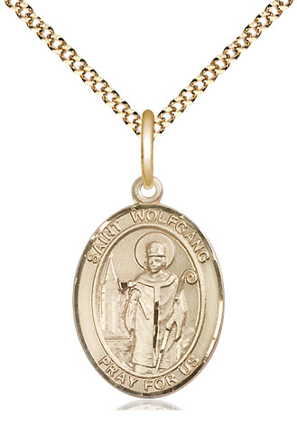 14kt Gold Filled Saint Wolfgang Pendant on a 18 inch Gold Plate Light Curb chain