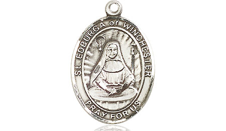 Sterling Silver Saint Edburga of Winchester Medal