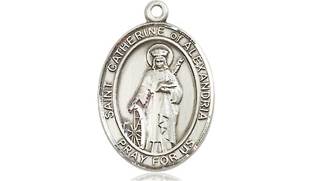 Sterling Silver Saint Catherine of Alexandria Medal