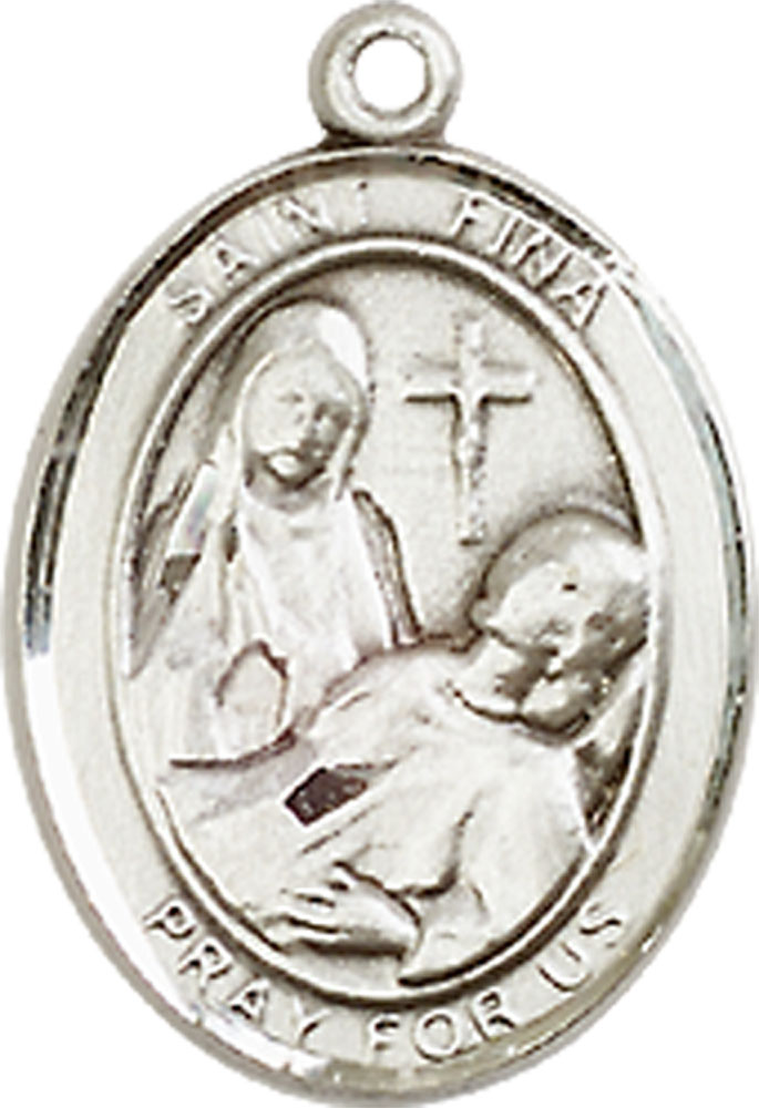 Sterling Silver Saint Fina Medal