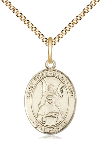 14kt Gold Filled Saint Frances of Rome Pendant on a 18 inch Gold Plate Light Curb chain