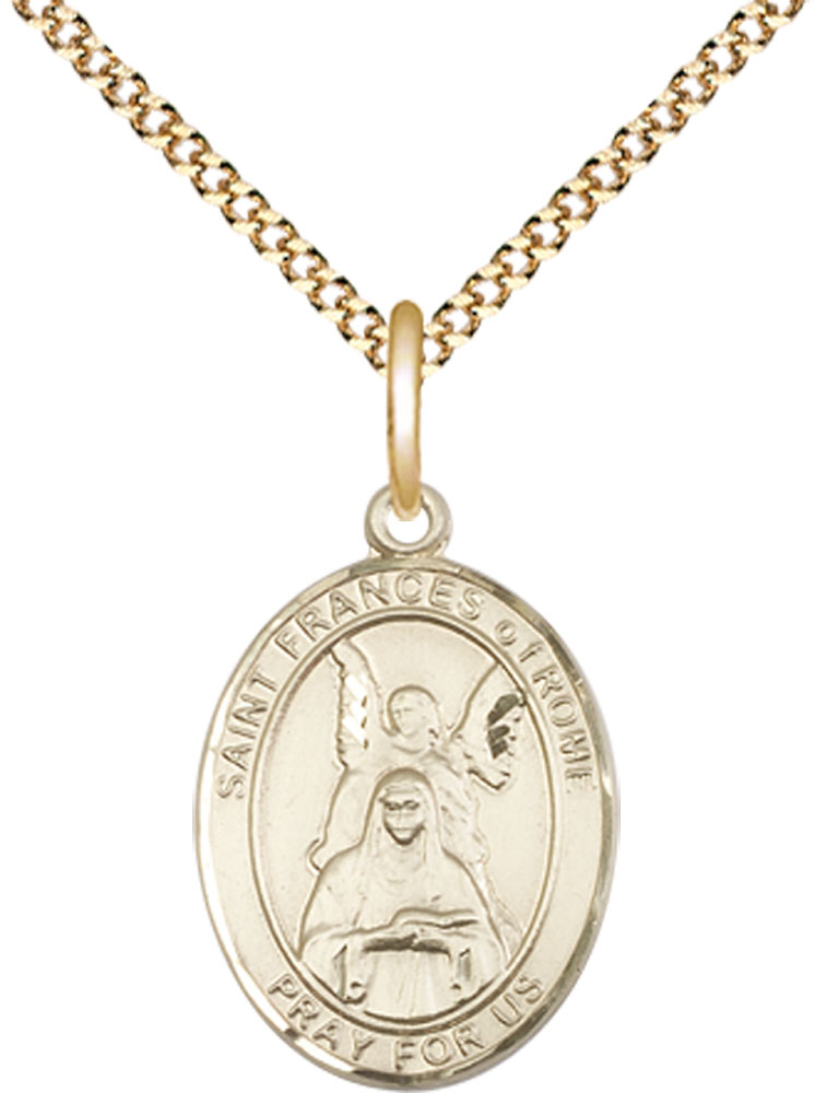 14kt Gold Filled Saint Frances of Rome Pendant on a 18 inch Gold Plate Light Curb chain