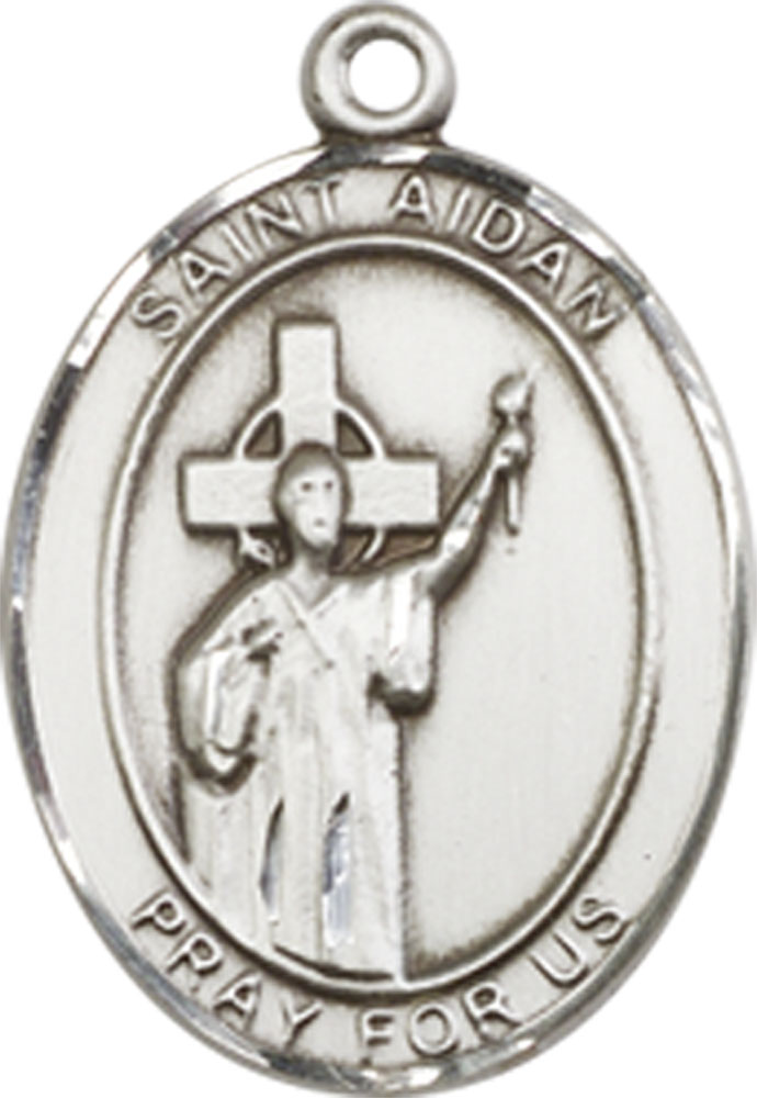 Sterling Silver Saint Aidan of Lindesfarne Medal