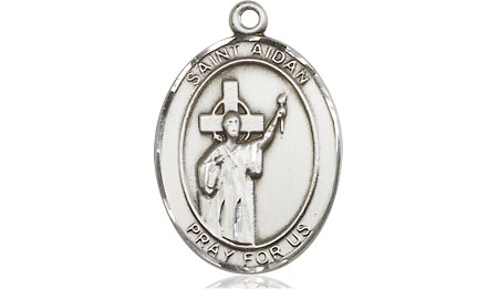 Sterling Silver Saint Aidan of Lindesfarne Medal