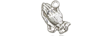 Sterling Silver Praying Hands Medal