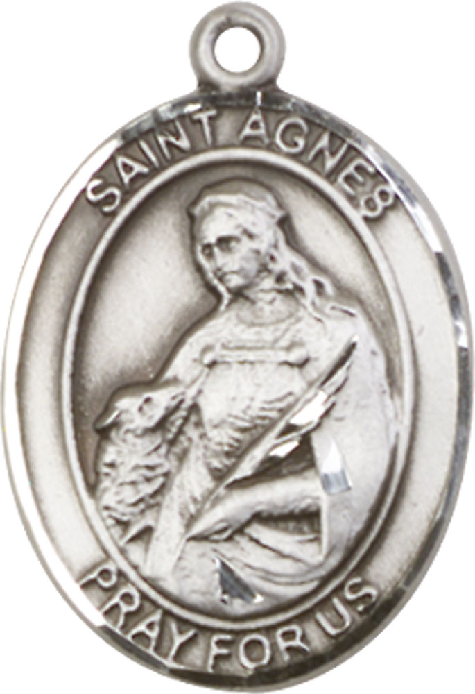 Sterling Silver Saint Agnes of Rome Medal