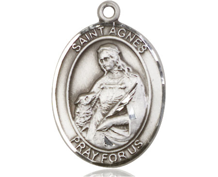 Sterling Silver Saint Agnes of Rome Medal