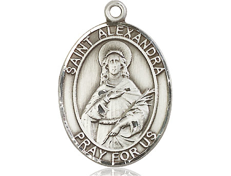 Sterling Silver Saint Alexandra Medal