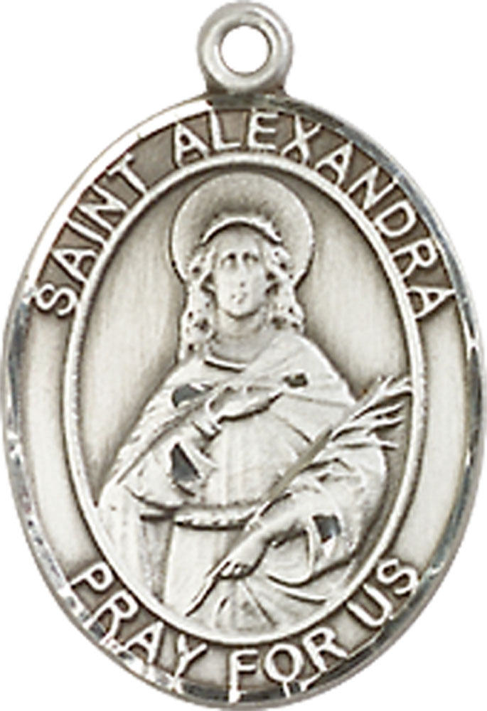 Sterling Silver Saint Alexandra Medal