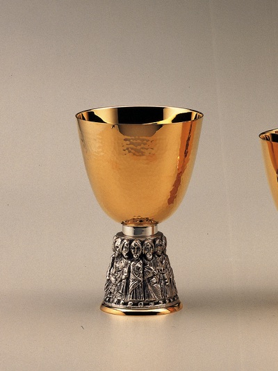 Chalice and paten, brass two tone