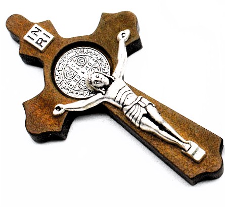2.4in. Light Stain Pine Wood Crucifix 