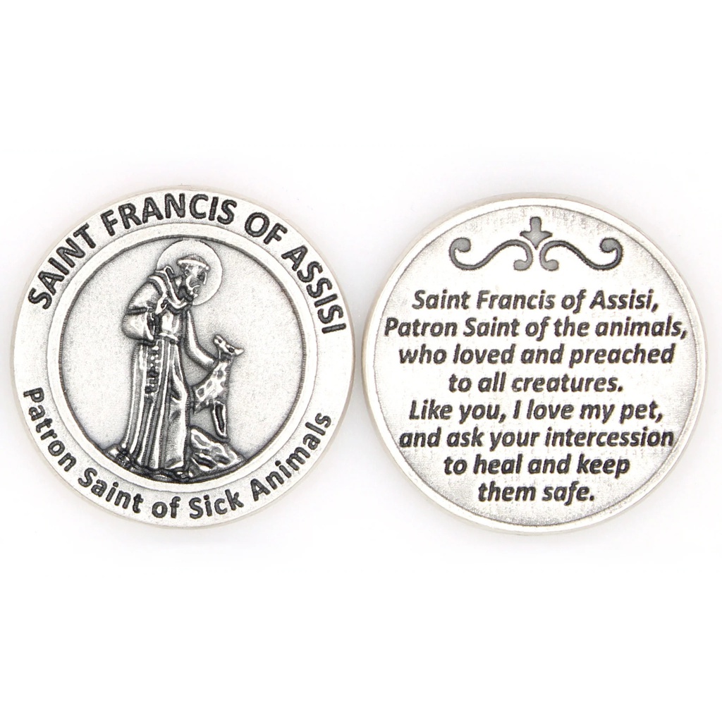 Healing Saint - Saint Francis of Assisi - Patron Saint of Sick Animals - Pocket Token