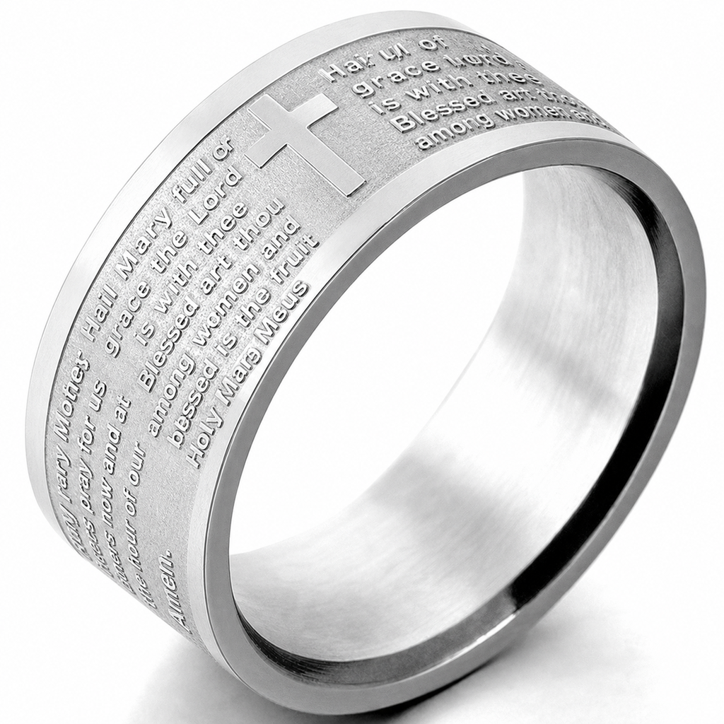 Stainless Steel Hail Mary Ring - Size 7