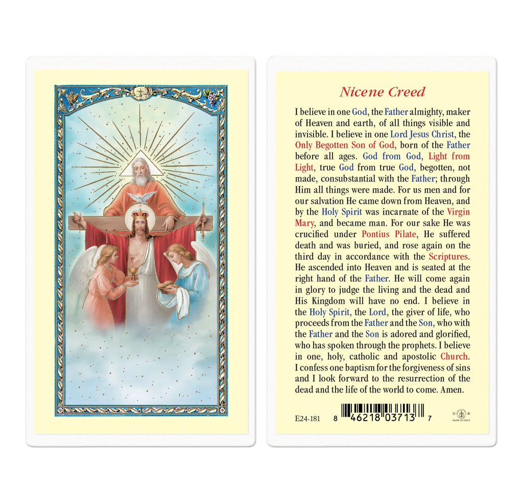 Nicene Creed Laminated Holy Card
