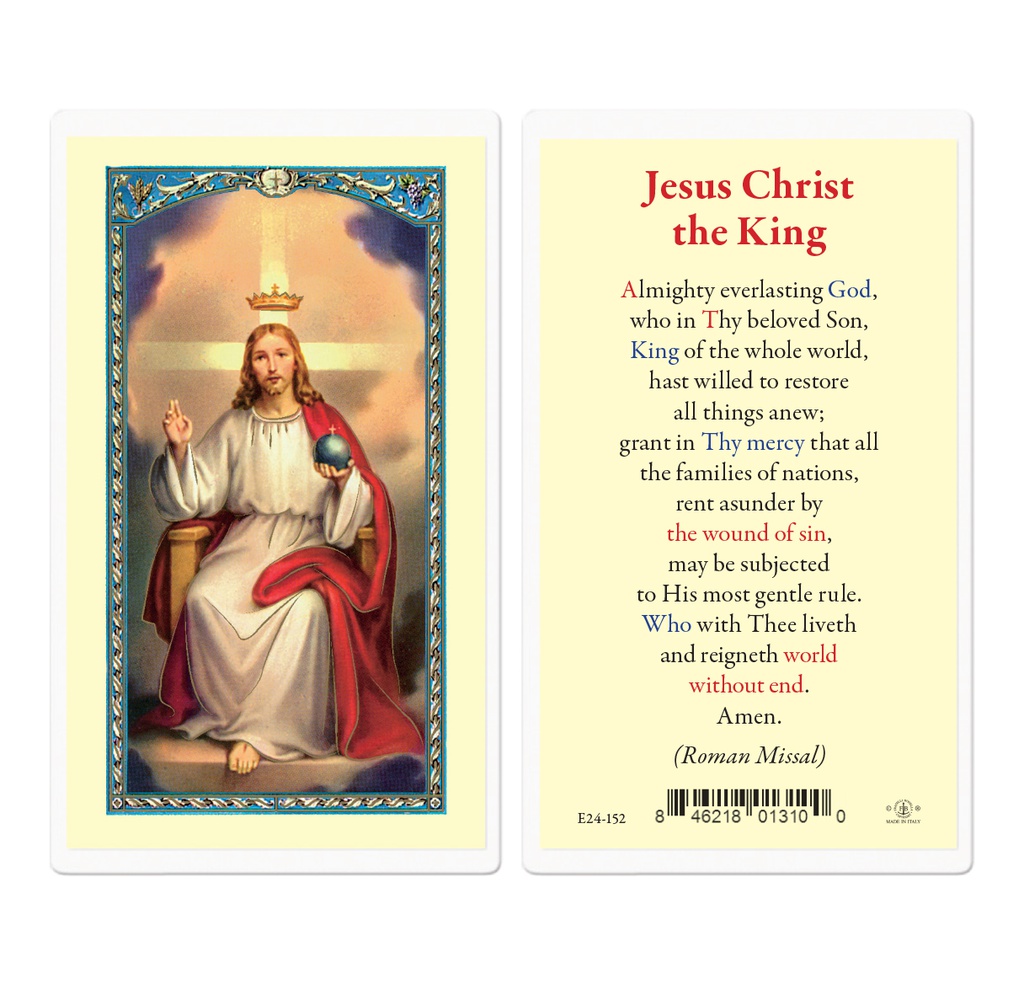 Jesus Christ The King Laminated Holy Card