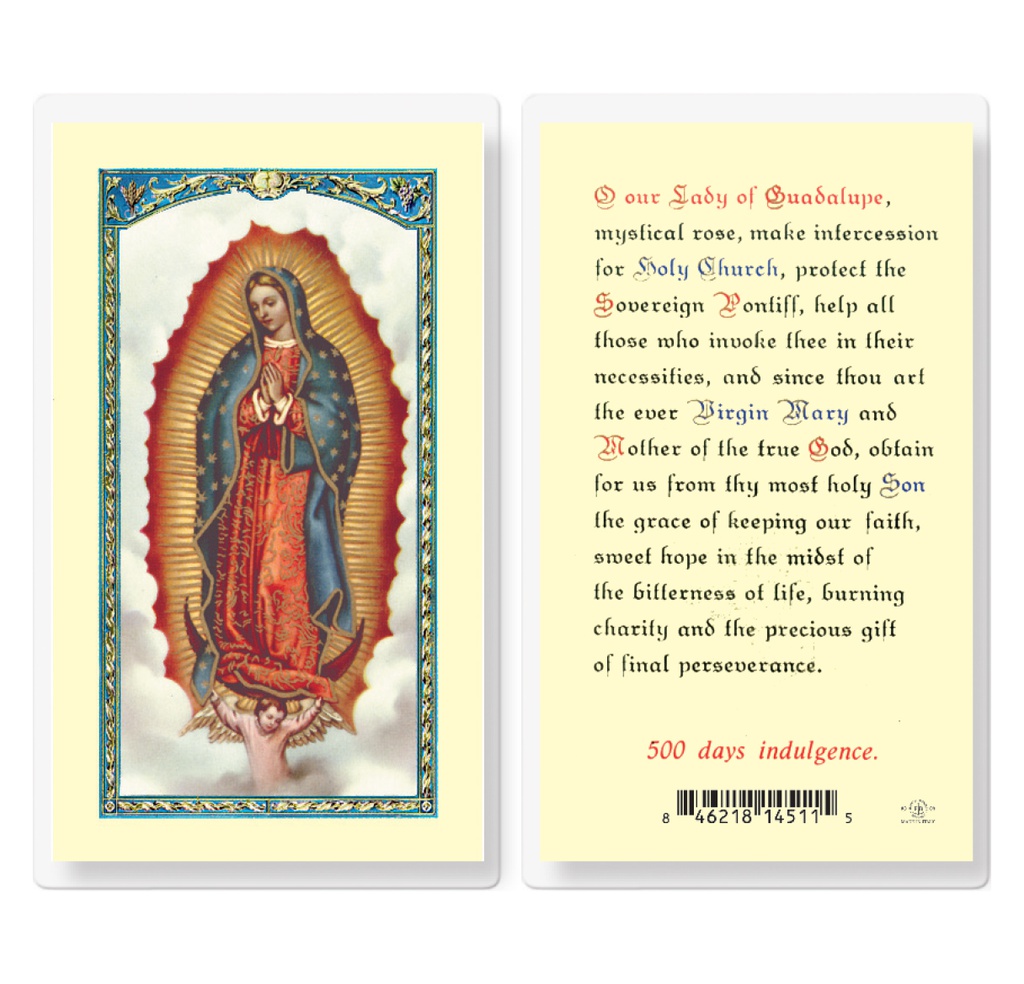 Prayer to Our Lady of Guadalupe Laminated Holy Card
