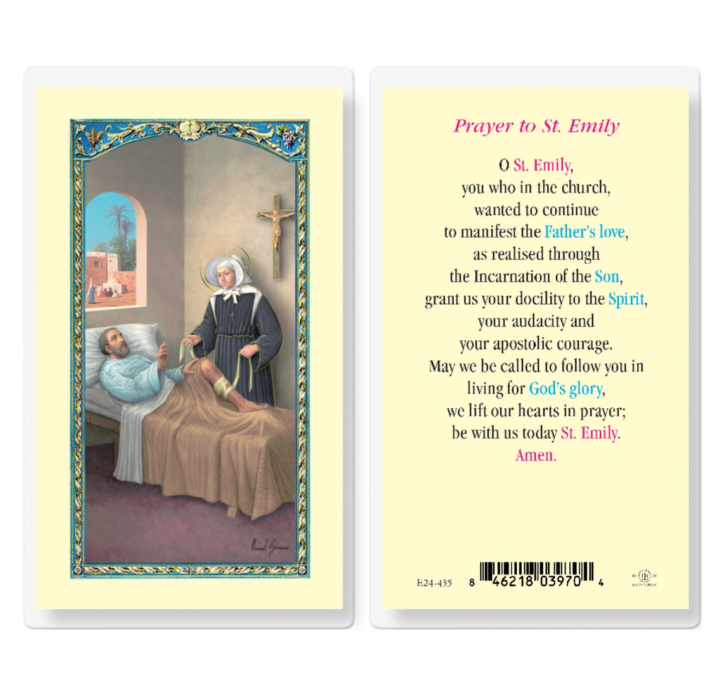 Saint Emily Prayer Laminated Holy Card