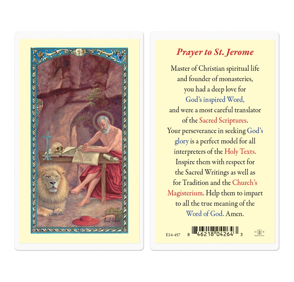 Saint Jerome Laminated Holy Card