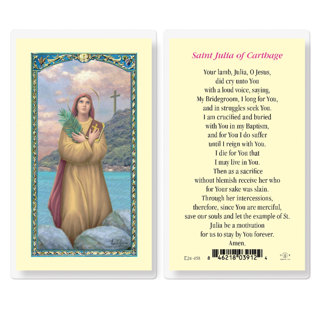 Saint Julia Prayer Laminated Holy Card
