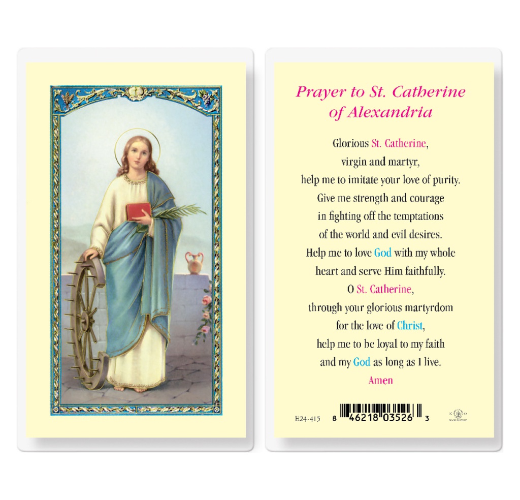 Saint Catherine of Alexandria Laminated Holy Card