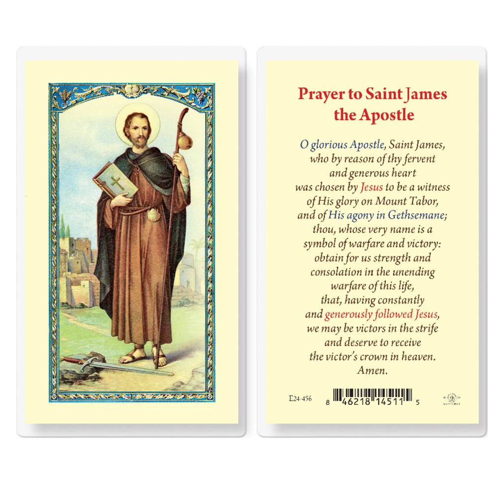 Prayer to Saint James Laminated Holy Card