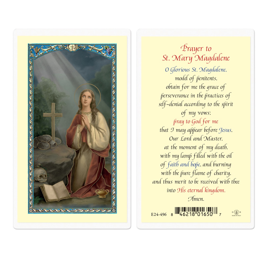 Prayer to Mary Magdalene Laminated Holy Card