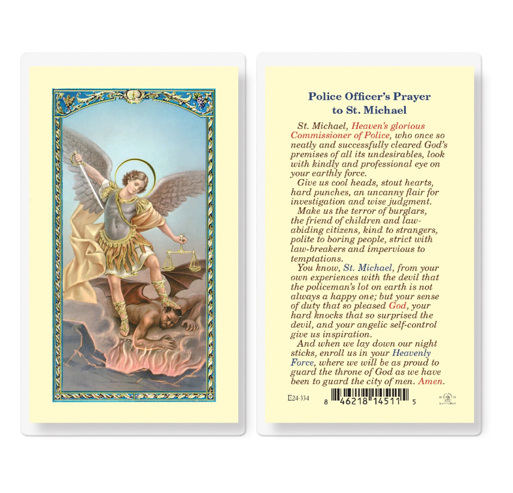 Saint Michael Policeman"s Prayer Laminated Holy Card