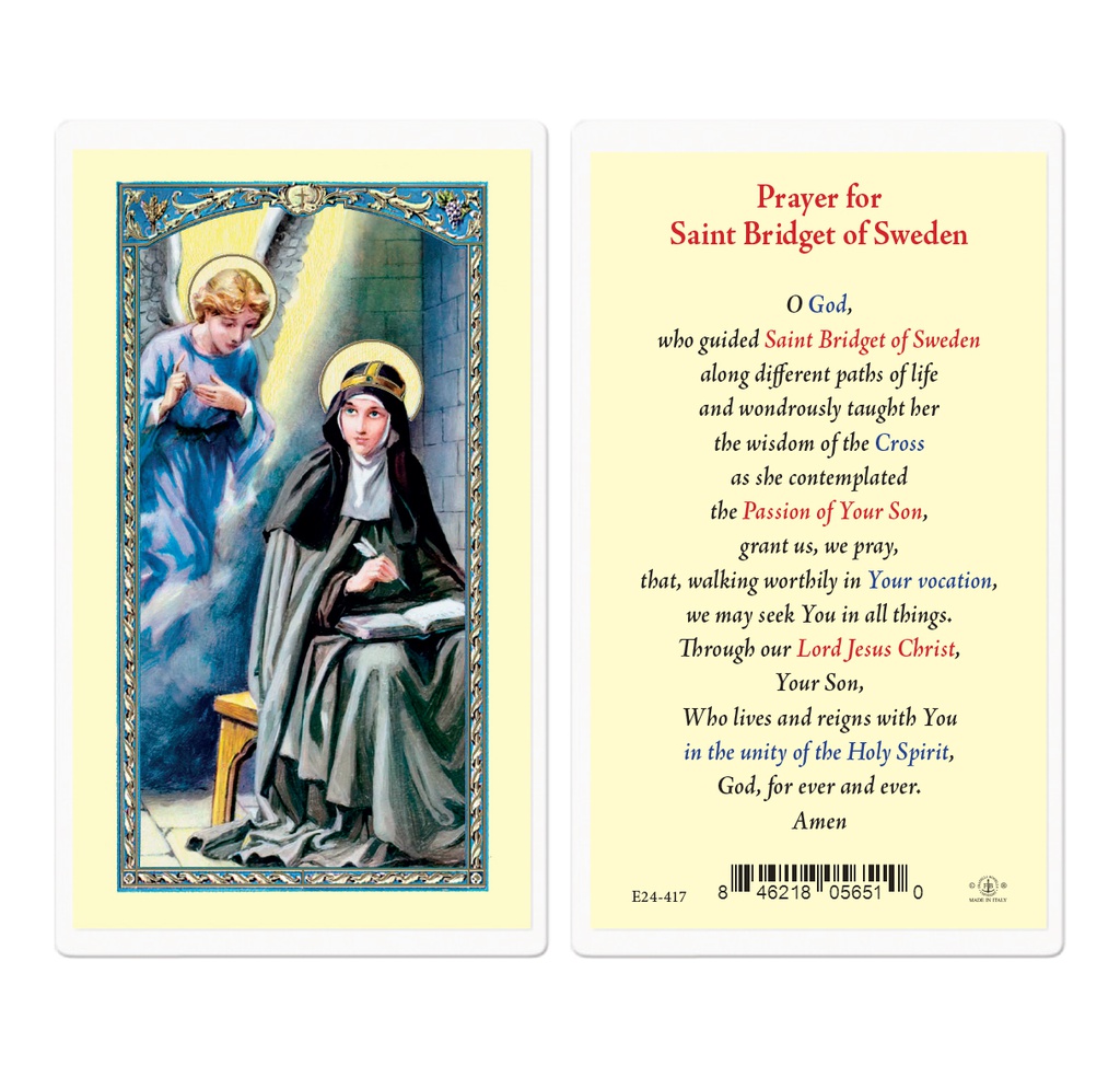 Saint Bridget of Sweden Praying Card