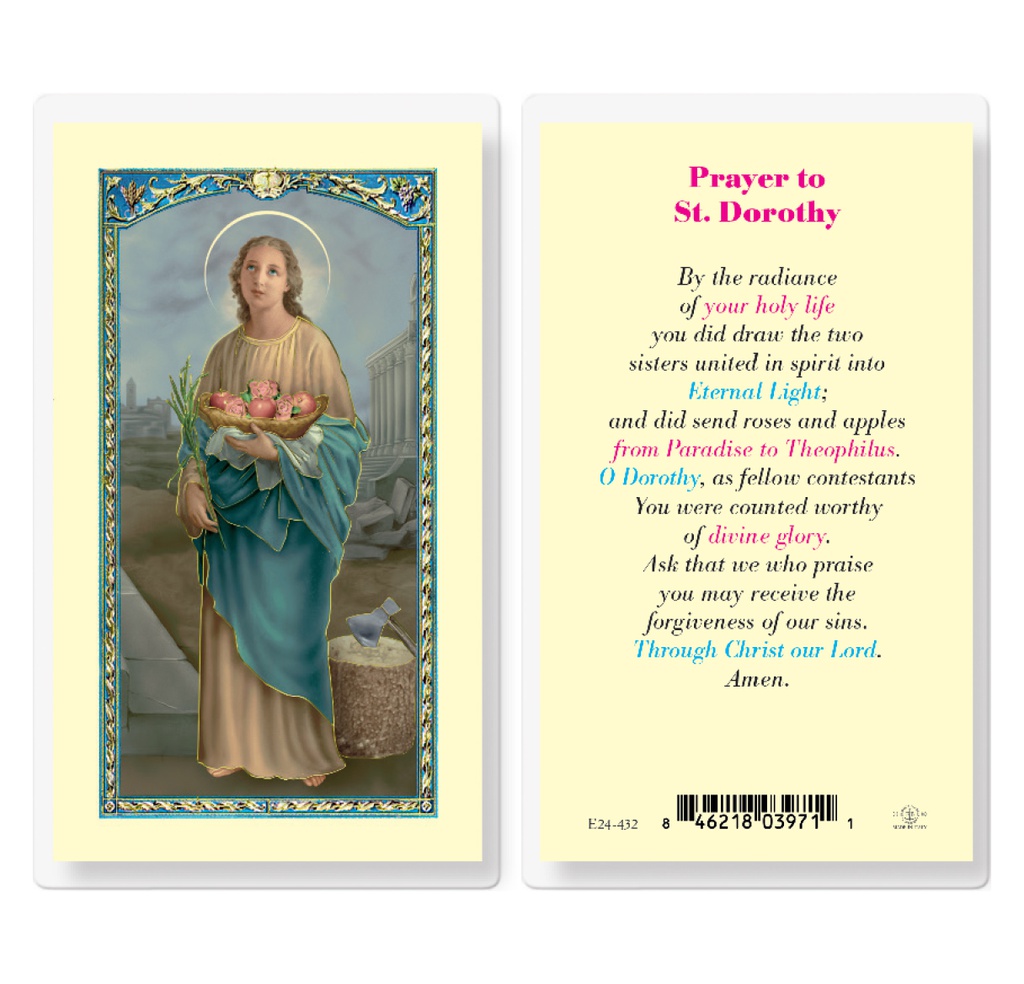 Prayer to Saint Dorothy Laminated Holy Card
