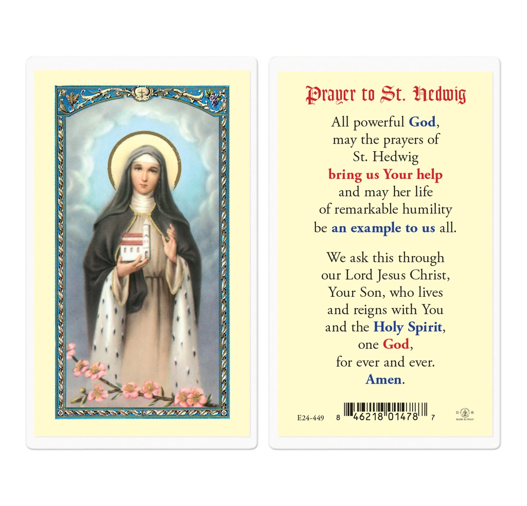 Prayer to Saint Hedwig Laminated Holy Card