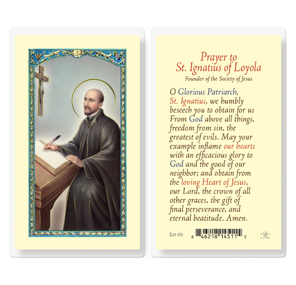 Saint Ignatius Loyola Laminated Holy Card