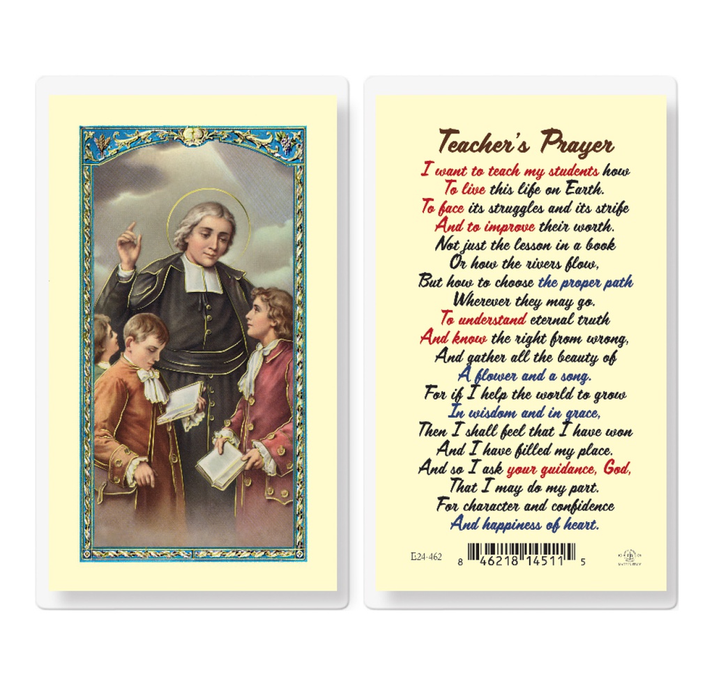 Teacher"s Prayer Laminated Holy Card