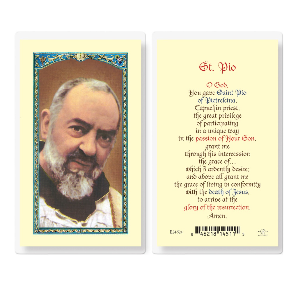 Saint Pio Laminated Holy Card