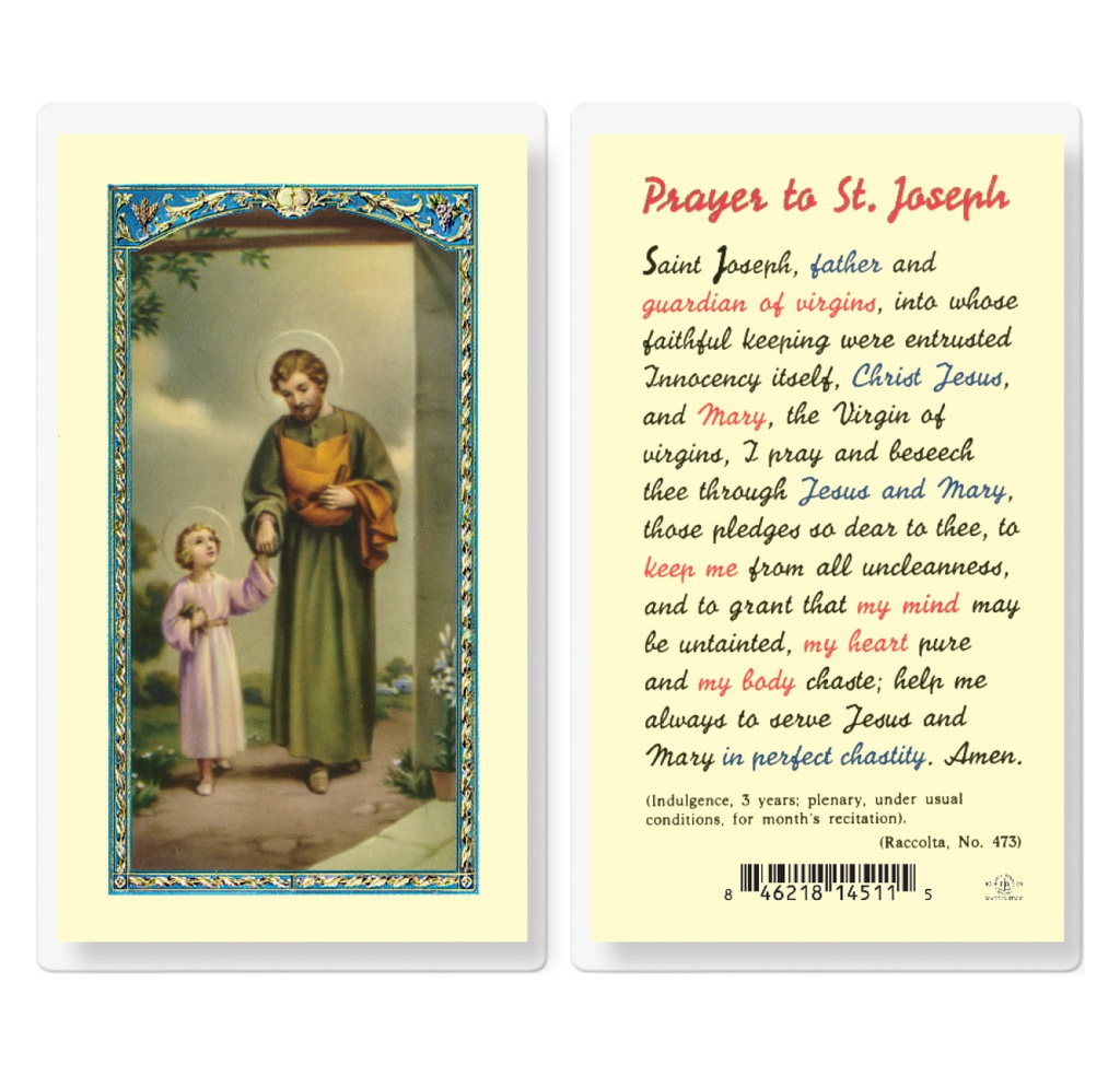 Saint Joseph Laminated Holy Card