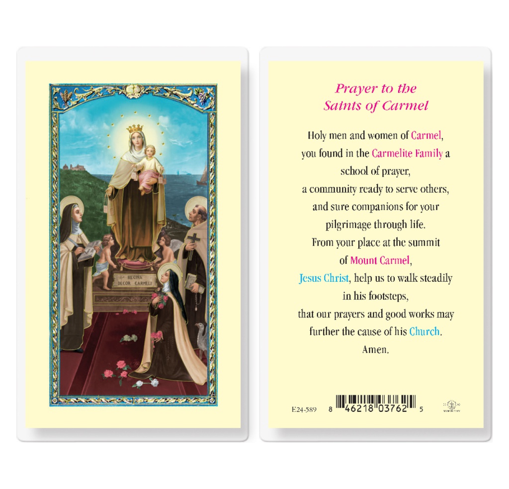 Saints of Carmel Laminated Holy Card